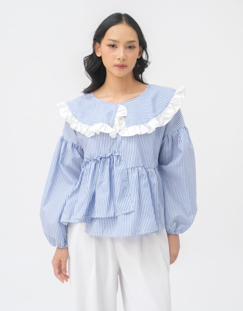 SHOPATALEEN - Medi Kemeja Katun Kekinan Wanita Blouse