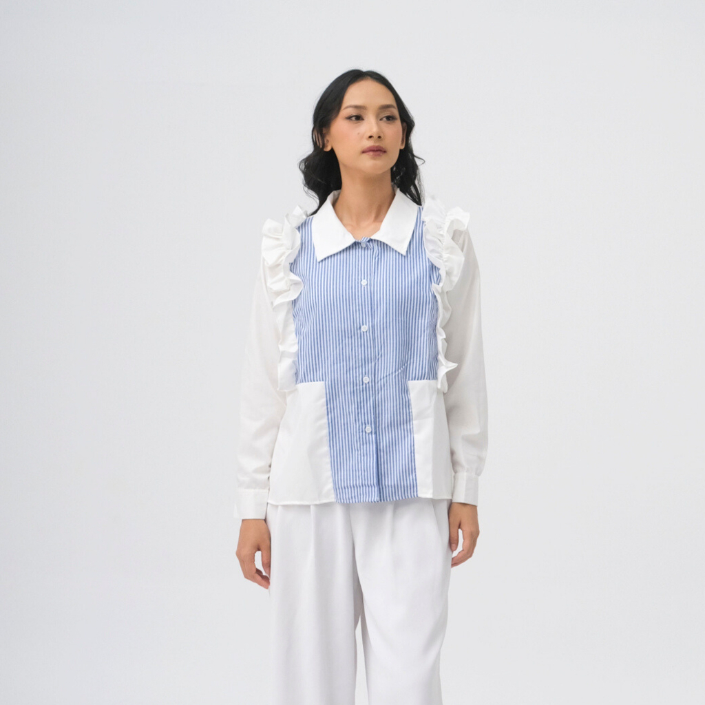 SHOPATALEEN - Aline ruffle shirt top