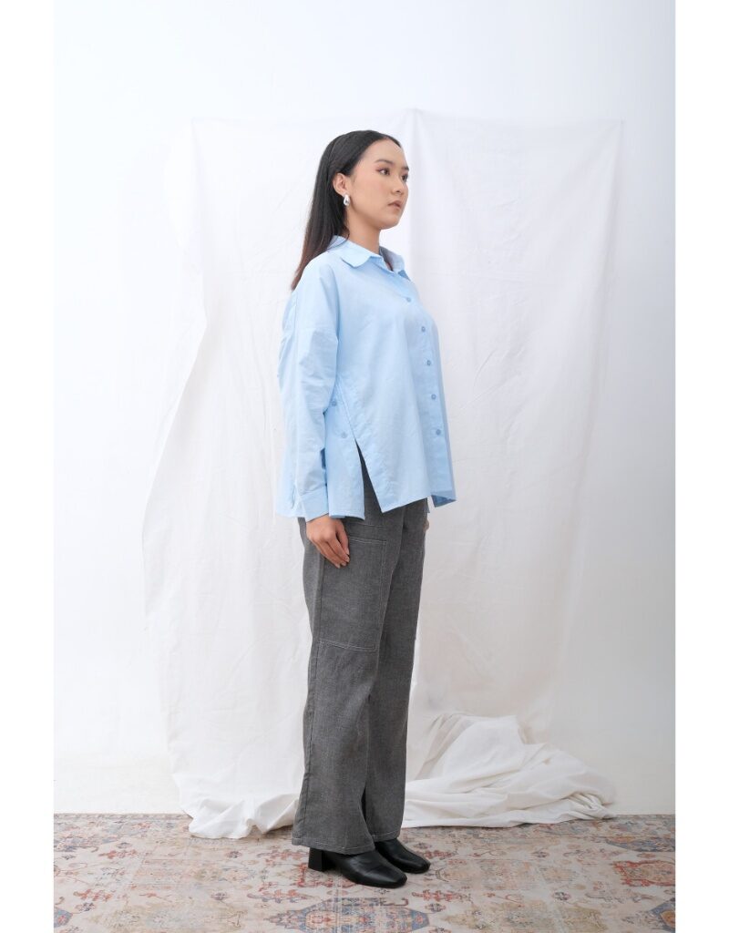 NONA THE LABEL X SHOPATALEEN - Kemeja Wanita Lengan Panjang Polos Blouse