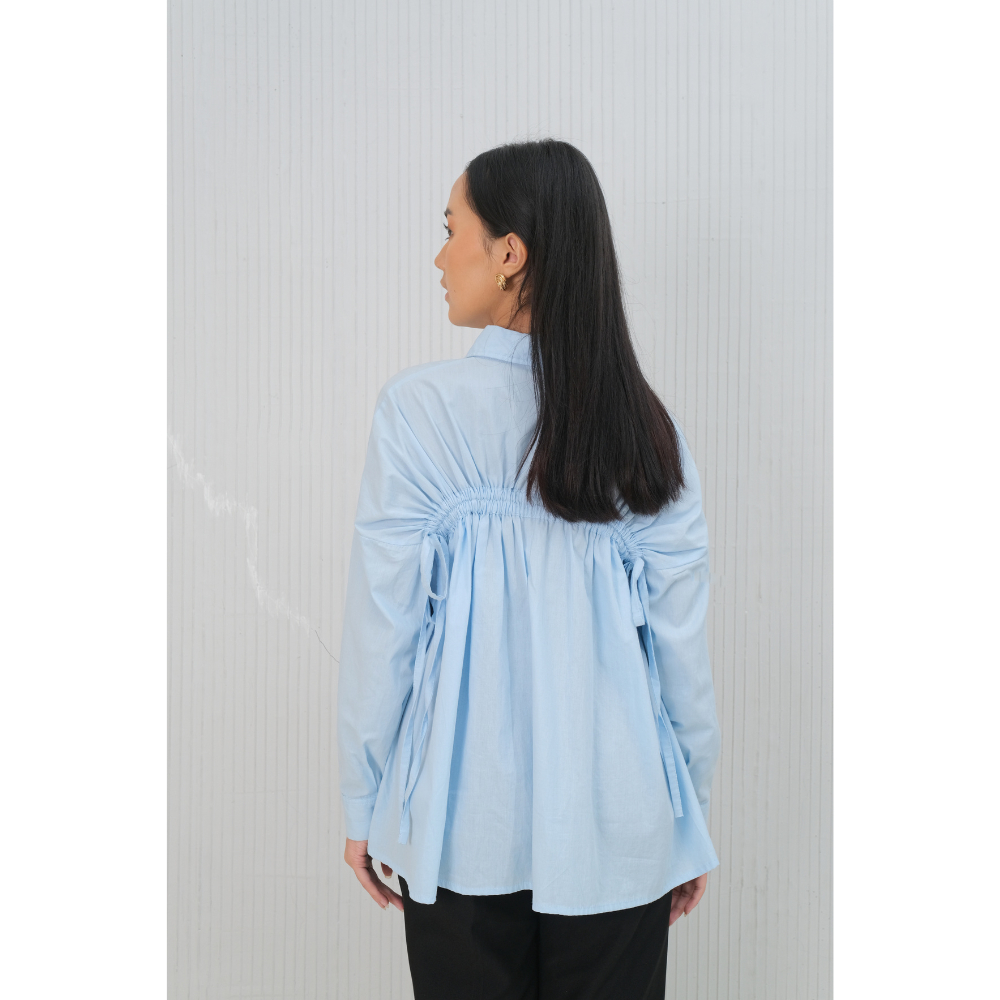 NONA THE LABEL X SHOPATALEEN - Kemeja Wanita Lengan Panjang Polos Blouse - Image 4