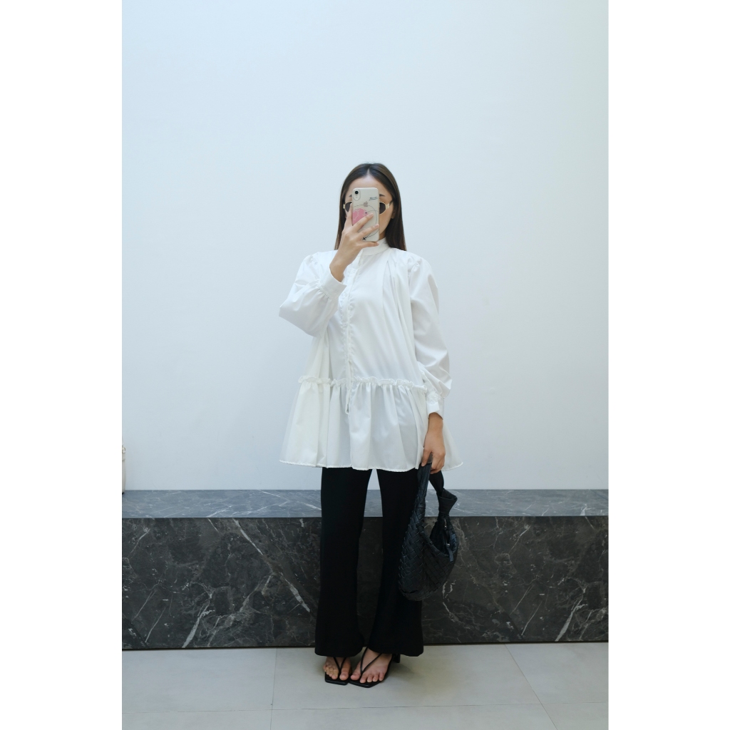 SHOPATALEEN - Aurel top Kemeja Oversize Wanita Lengan Panjang Casual Tunik