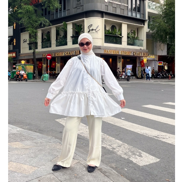 Alternative view of SHOPATALEEN - Aurel top Kemeja Oversize Wanita Lengan Panjang Casual Tunik