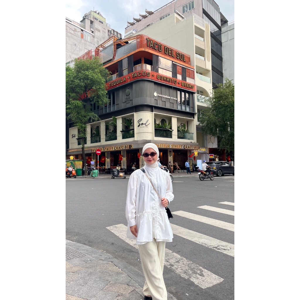 SHOPATALEEN - Aurel top Kemeja Oversize Wanita Lengan Panjang Casual Tunik - Image 3