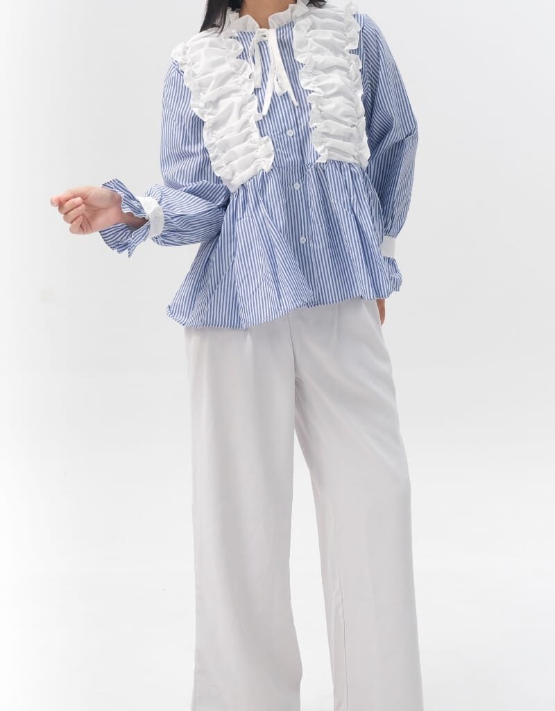 SHOPATALEEN - Derya Kemeja Katun Kekinan Wanita Atasan Cewek Blouse